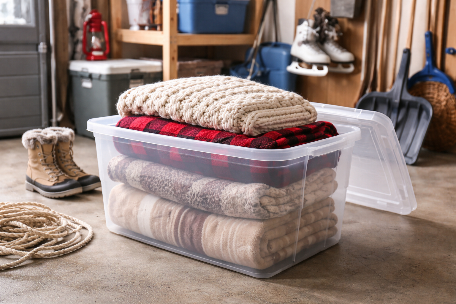 Storage for winter blankets and items